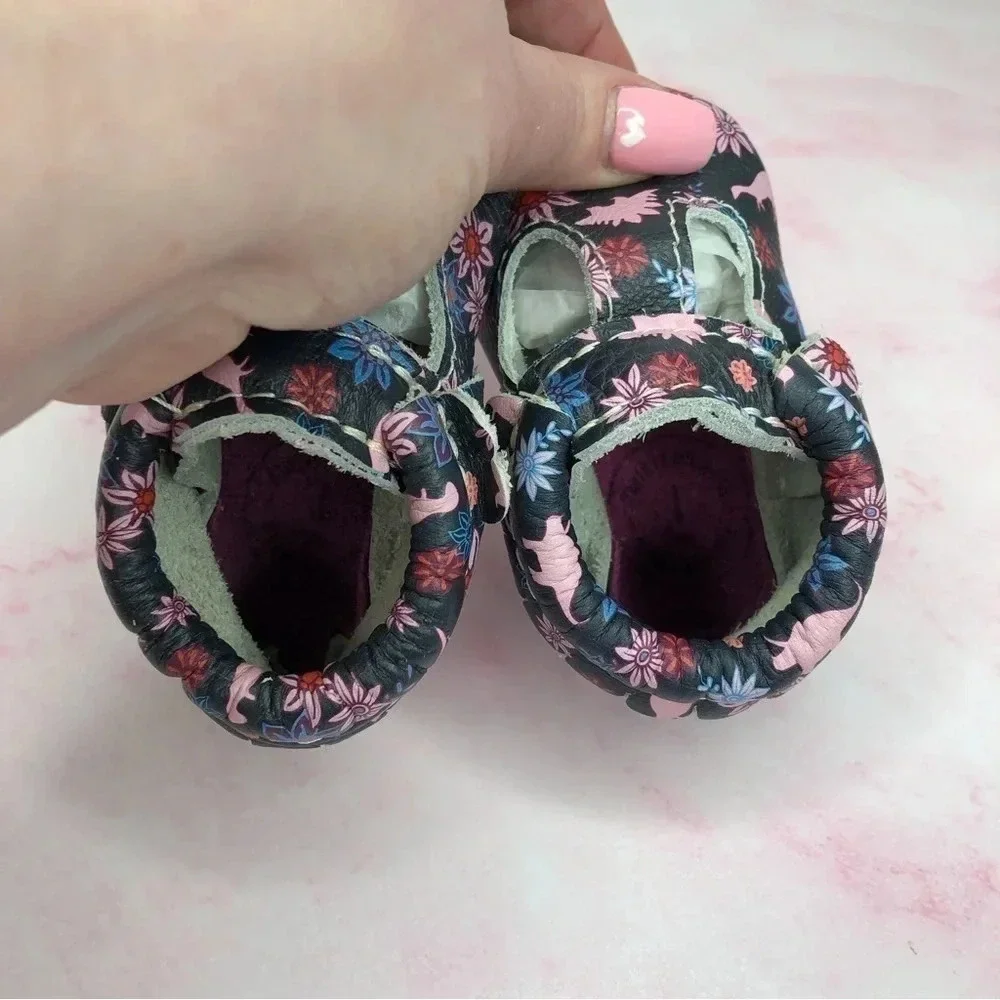 Freshly Picked Mary Jane Dinos & Dahlias size 1‎ infant Rare Discontinued Style